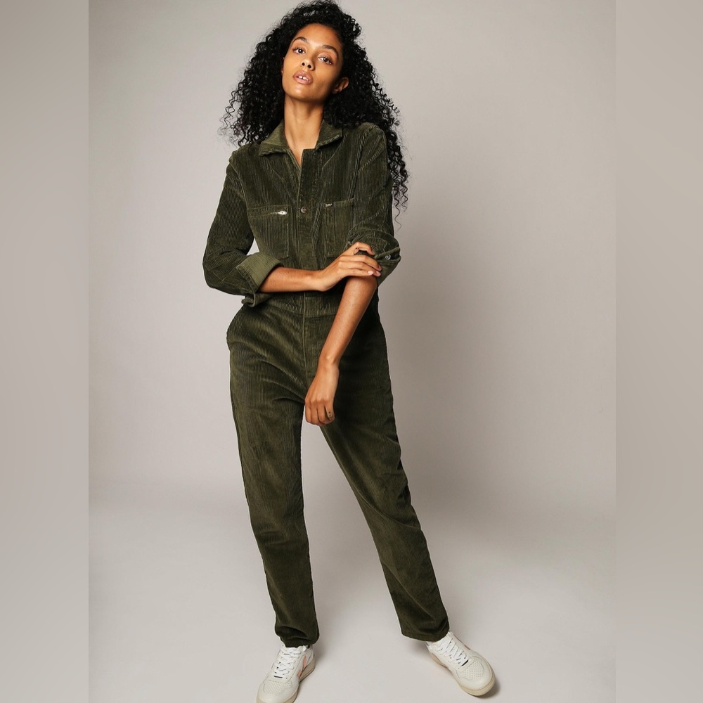 Vintage Modern Union-Alls Olive Night Corduroy Jumpsuit Coveralls
